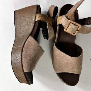 Kork Ease Wedge Sandal Womens 10 Suede Leather Strap Open Toe Slide Platform
